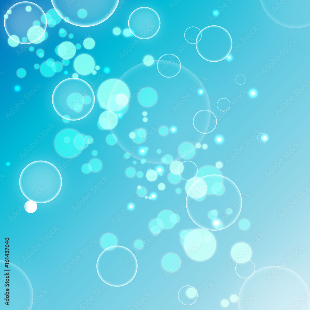 Bubbles blue bokeh