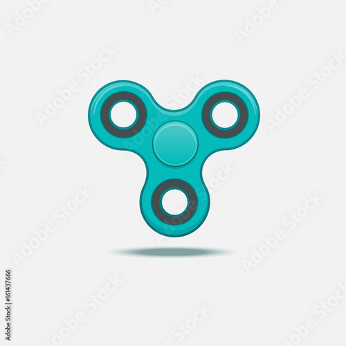 Hand fidget spinner. Turquoise color. Anti stress toy
