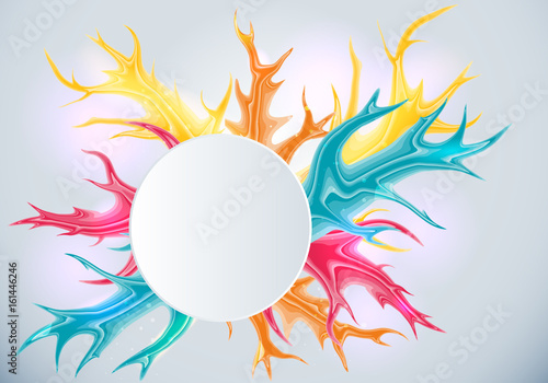 Bright background with colorful splashes.