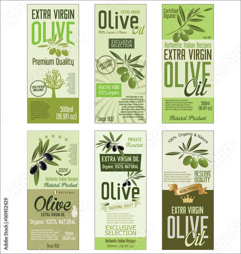 Olive oil retro green background collection