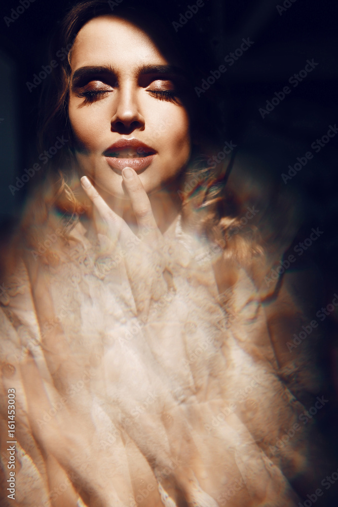 Gorgeous face of blonde woman with sensetive lips Gorgeous face of blonde woman with sensetive lips