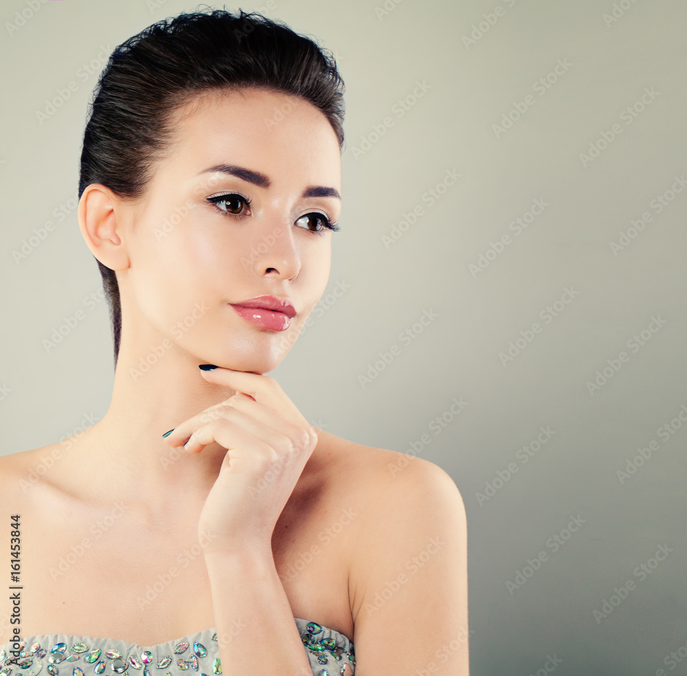 Cute Young Model Woman on Background with Copyspace Cute Young Model Woman on Background with Copyspace