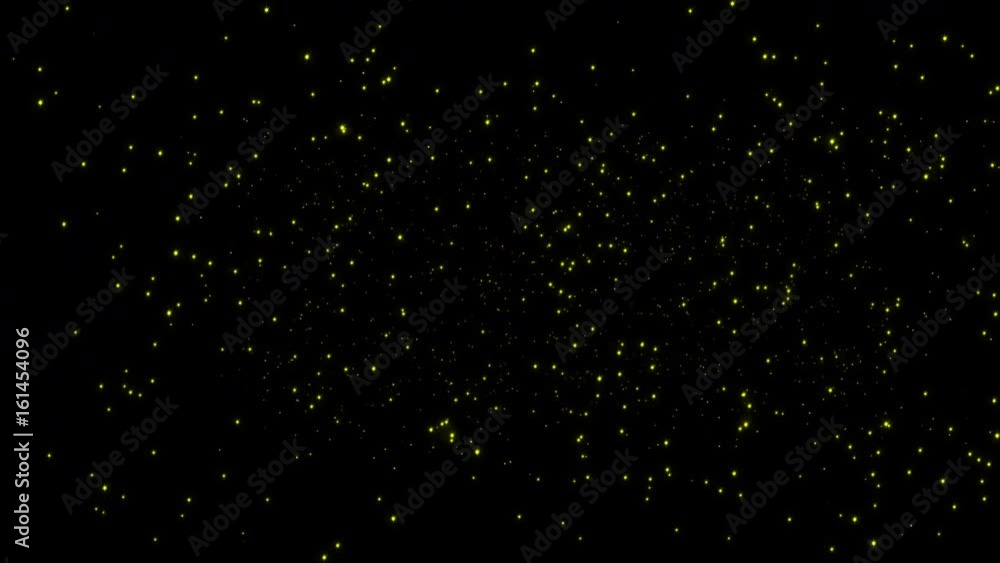 Looping Swarm of Isolated Fireflies At Night