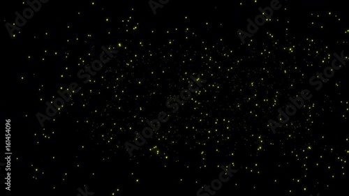 Looping Swarm of Isolated Fireflies At Night photo