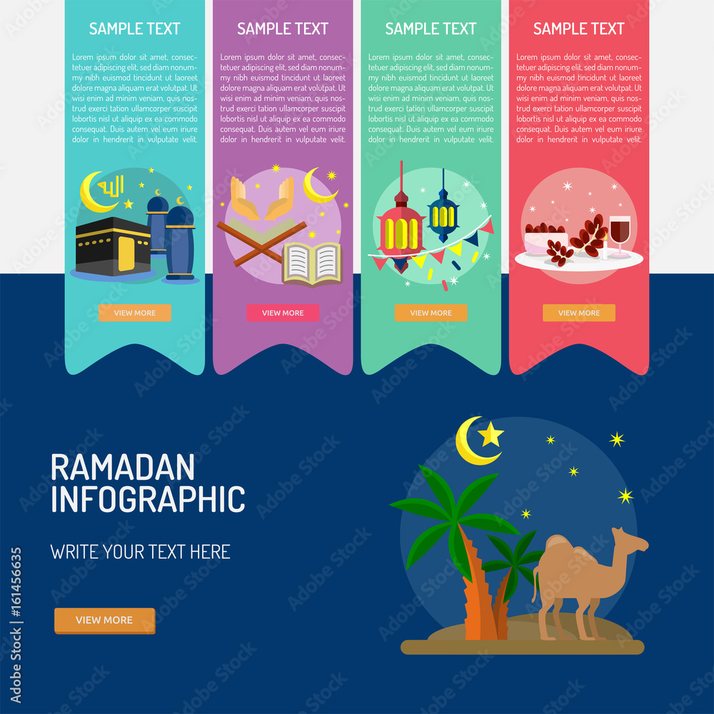 Naklejka premium Ramadan Infographic