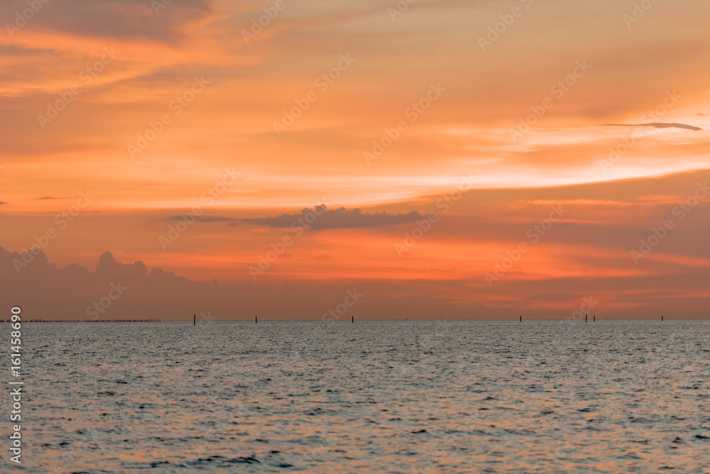 blurred beach sunset background