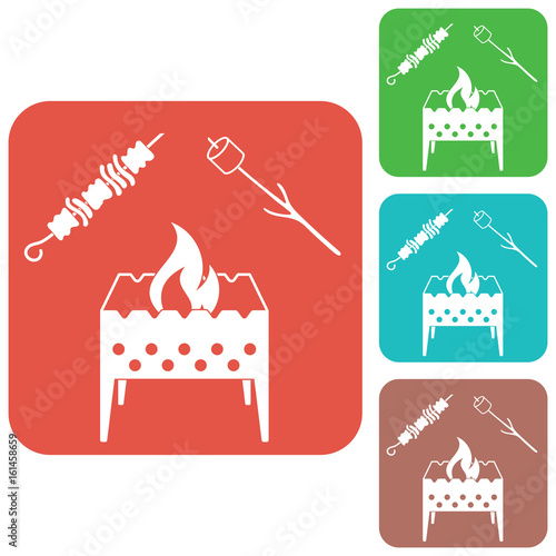 Brazier, zephyr and kebab icon