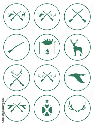 Set of Hunting club logo icon