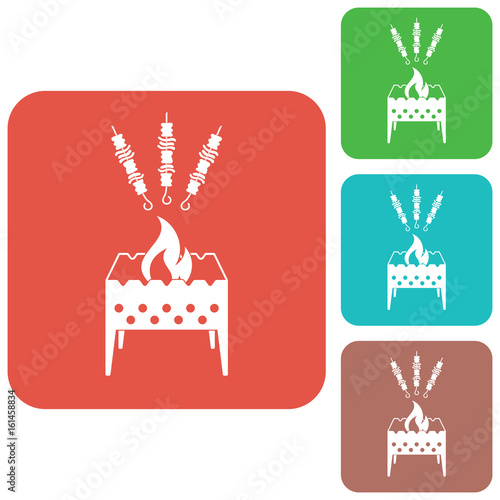 Brazier grill with kebab icon