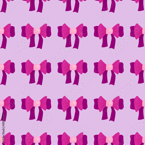 Seamless bow pattern on pink background cute fashion bowknot vector illustration