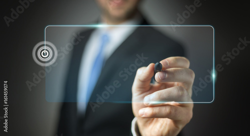 Wallpaper Mural Businessman surfing on internet with digital tactile interface 3D rendering Torontodigital.ca