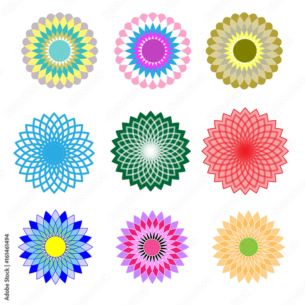 Set floral pattern Set floral pattern