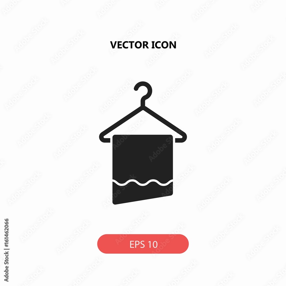 wiping towel on a hanger vector icon wiping towel on a hanger vector icon