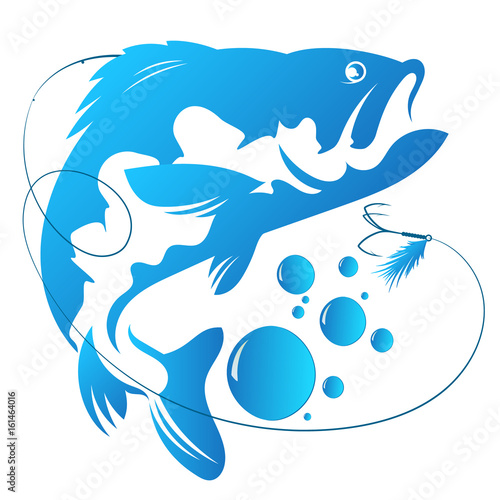 Fish and hook vector