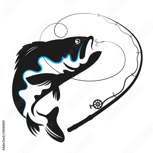 Fish swallows bait vector