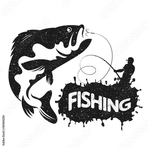 Fishing silhouettes vector