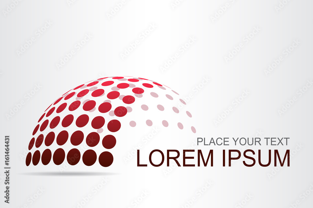 Logo stylized spherical surface with abstract shapes Logo stylized spherical surface with abstract shapes