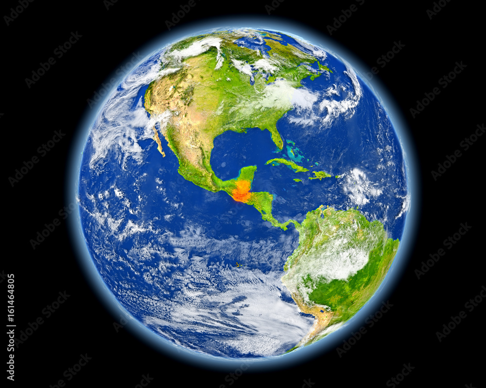 Guatemala in red from space Guatemala in red from space