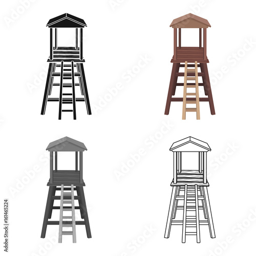 Observation tower for hunters.African safari single icon in cartoon style vector symbol stock illustration web.