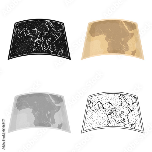 Map of mainland Africa.African safari single icon in cartoon style vector symbol stock illustration web.