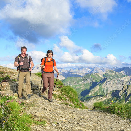 Bergwanderer in den oberallgäuer Bergen