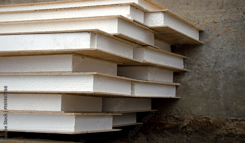 Stack of foam plastic for insulation