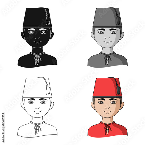 Turk..Human race single icon in cartoon style vector symbol stock illustration web.