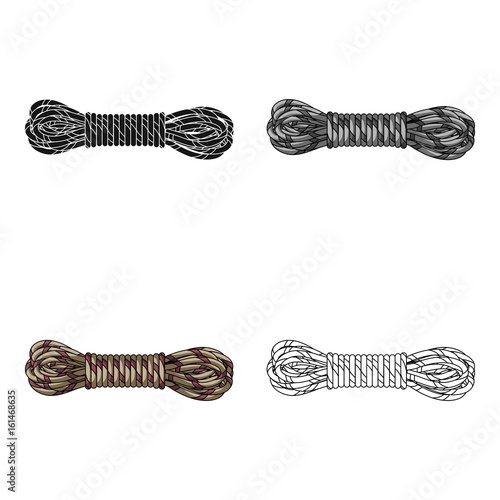 Hank of climbing rope.Mountaineering single icon in cartoon style vector symbol stock illustration web.