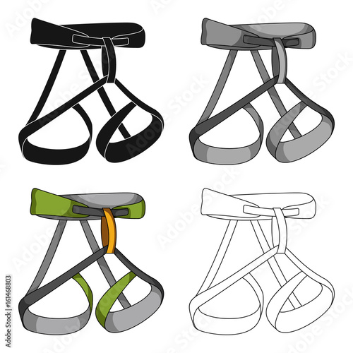 Climbing strapping, insurance.Mountaineering single icon in cartoon style vector symbol stock illustration web.