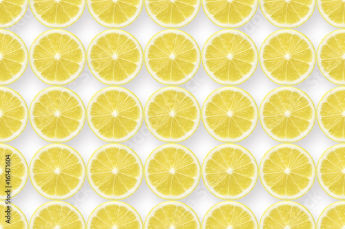 lemon slices pattern on white