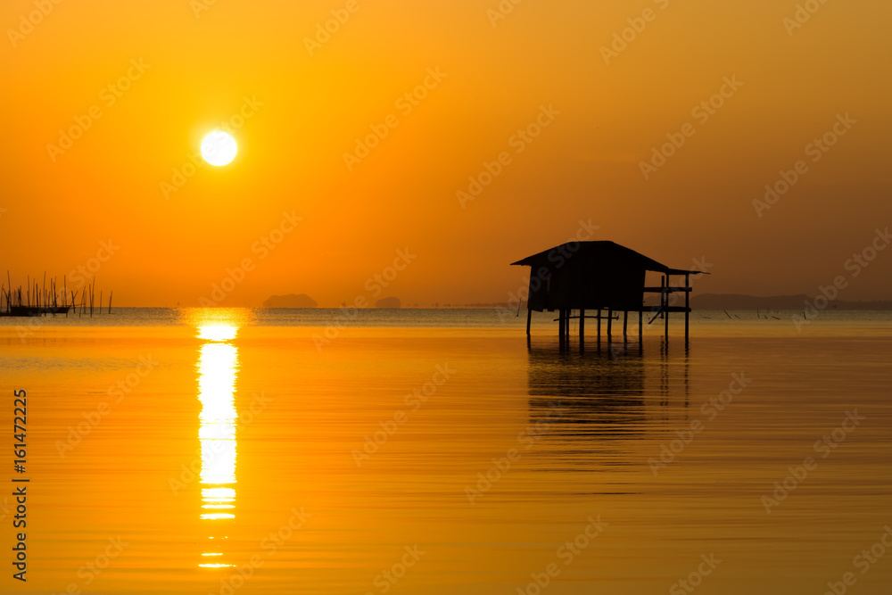 Home stay with Sunset sky on the lake in south of Thailand. Home stay with Sunset sky on the lake in south of Thailand.