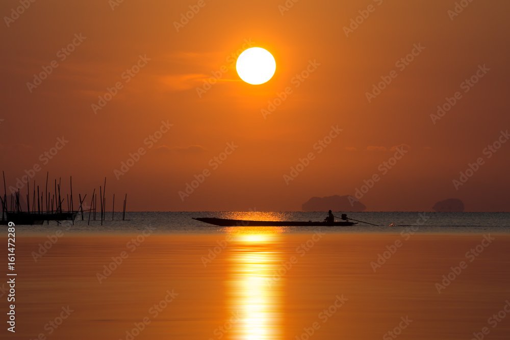 Sunset sky on the lake in south of Thailand., un-focus image. Sunset sky on the lake in south of Thailand., un-focus image.