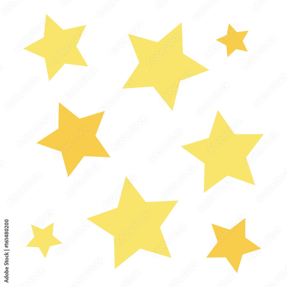 Yellow stars vector illustration star shape isolated on white Yellow stars vector illustration star shape isolated on white