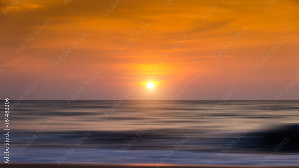 Motion of andaman sea with sunset, Thailand