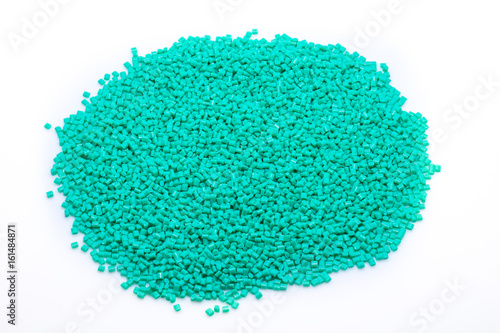 Green plastic polymer granules