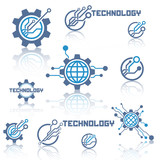 Set of abstract technology template elements.