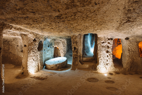 Derinkuyu underground city in Cappadocia, Turkey. photo