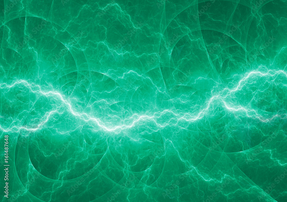 Fototapeta premium Green energy, abstract lightning background
