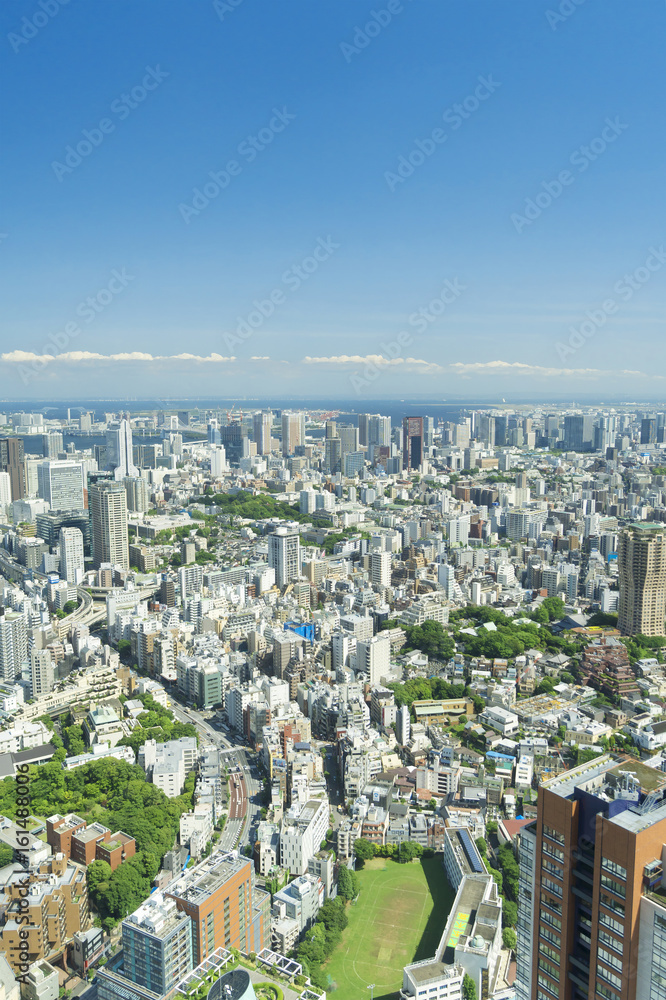 Fototapeta premium 東京都市風景 六本木から望む都心全景 春 緑