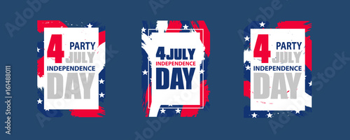 Modern colorful frame for independence day USA 4th july. Dynamic design elements for a flyer, sale, brochures, presentations, party etc. Vector