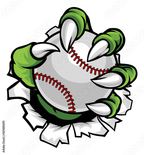 Monster or animal claw holding Baseball Ball