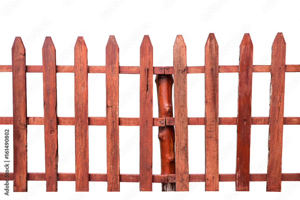 Wooden fence on white background Wooden fence on white background