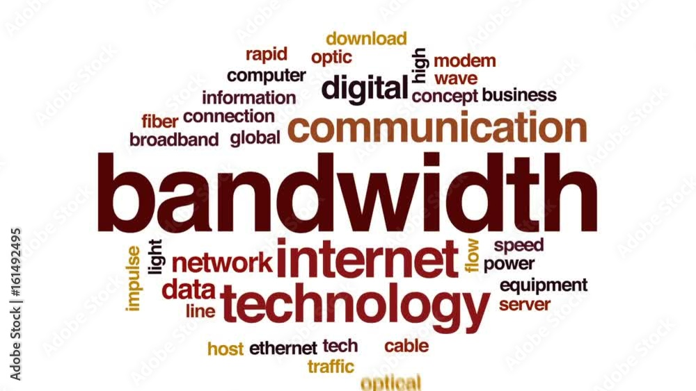 Bandwidth animated word cloud, text design animation. Bandwidth animated word cloud, text design animation.