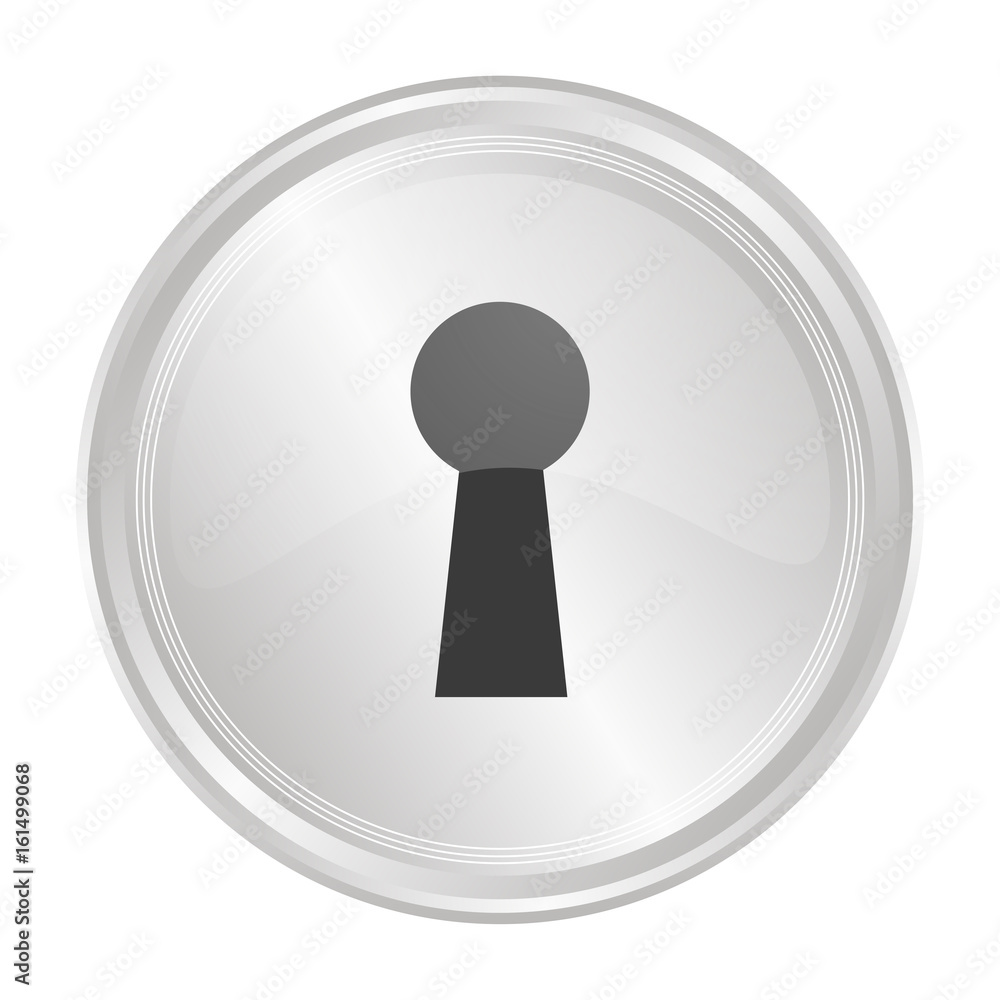 Schlüsselloch - Verchromter Button Schlüsselloch - Verchromter Button