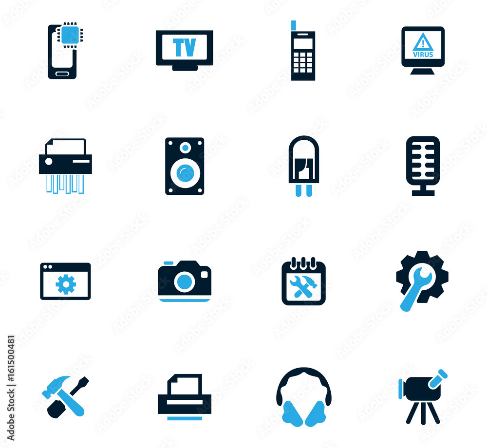 Electronics repair icons set Electronics repair icons set