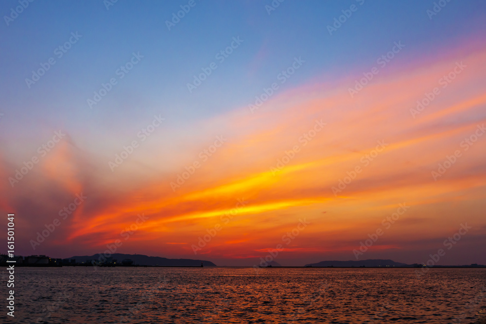 博多湾の夕日