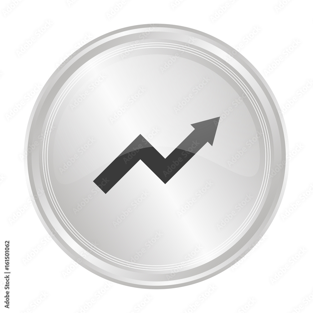 Pfeil Aufstieg - Verchromter Button Pfeil Aufstieg - Verchromter Button