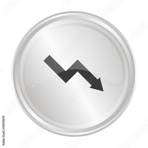 Pfeil Abstieg - Verchromter Button