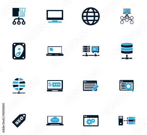 Hosting provider icons set