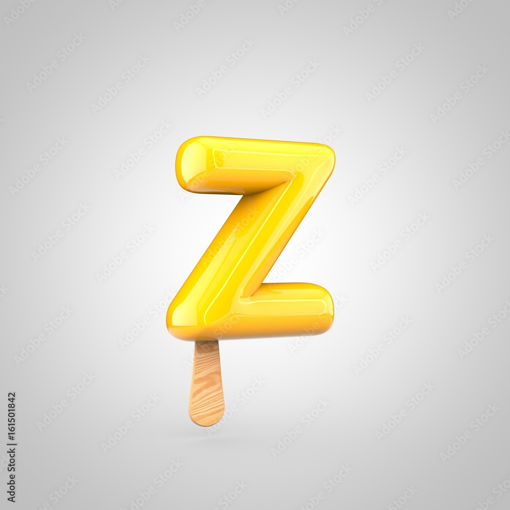 Ice cream letter Z lowercase isolated on white background Ice cream letter Z lowercase isolated on white background